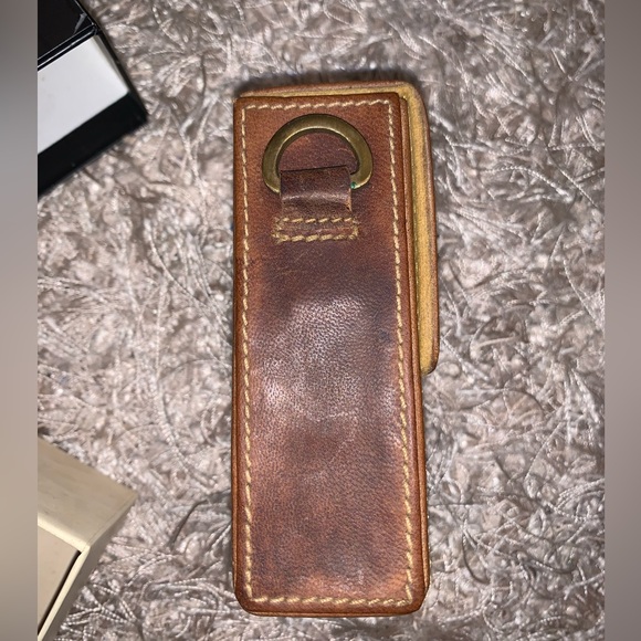 Brown Leather Men's Cigarette box belt holder with Deer Design New in box - Picture 6 of 9